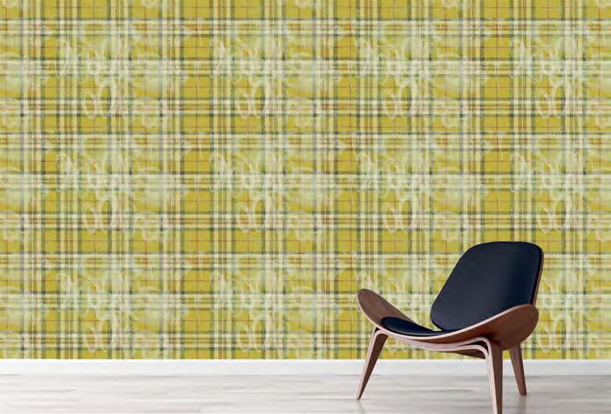 Kerrie Brown_36_Tartan Sludgy Yellow_Wallpaper