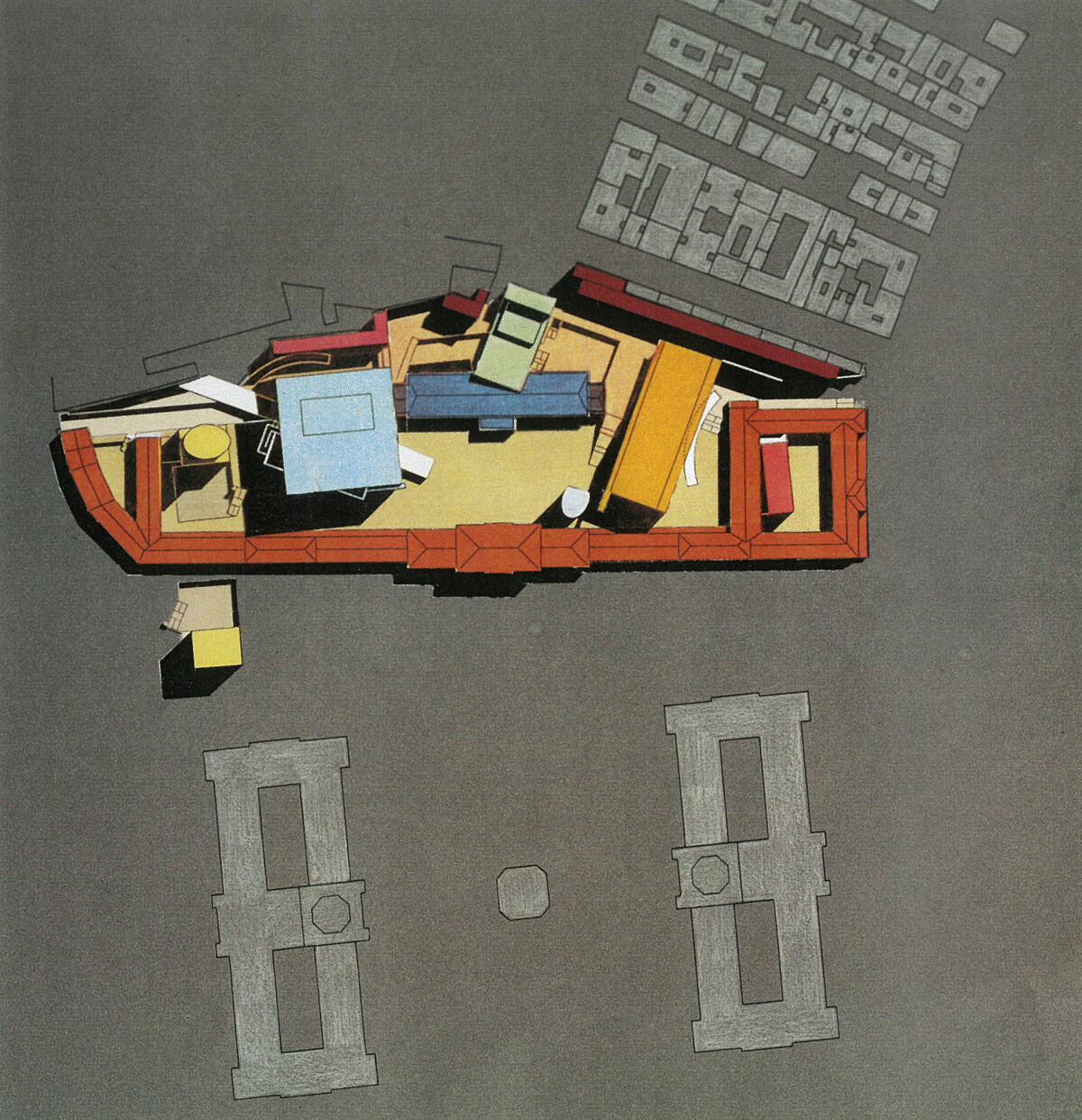 Ortner & Ortner, Siegerprojekt 1990, Draufsicht, MuseumsQuartier Wien