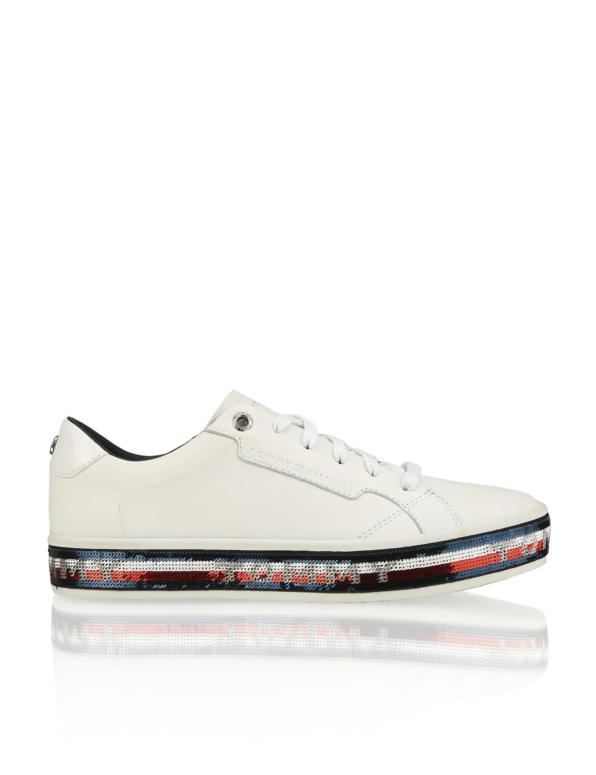 HUMANIC 48 Tommy Hilfiger Glattleder Sneaker mit Pailletten EUR 120 1221112555