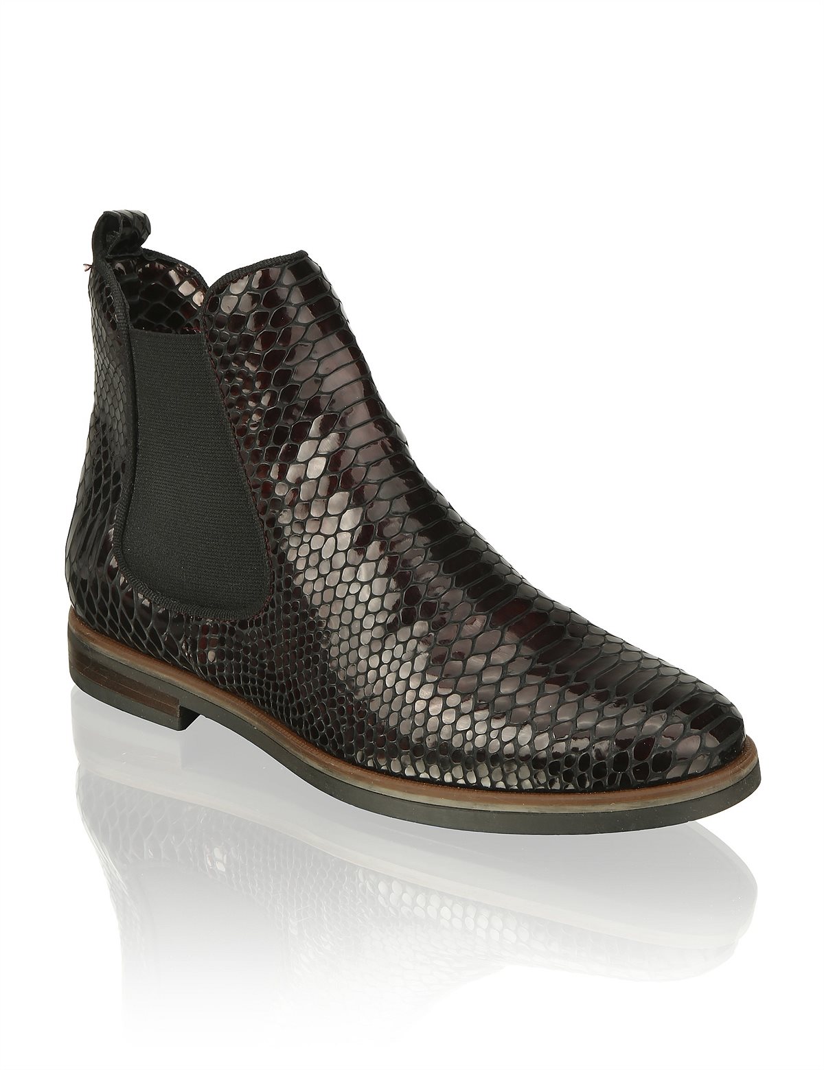 HUMANIC 21 Kate Gray Lackleder-Chelsea Boots mit Krocoprägung EUR 99,95 ab Ende August 1643616787