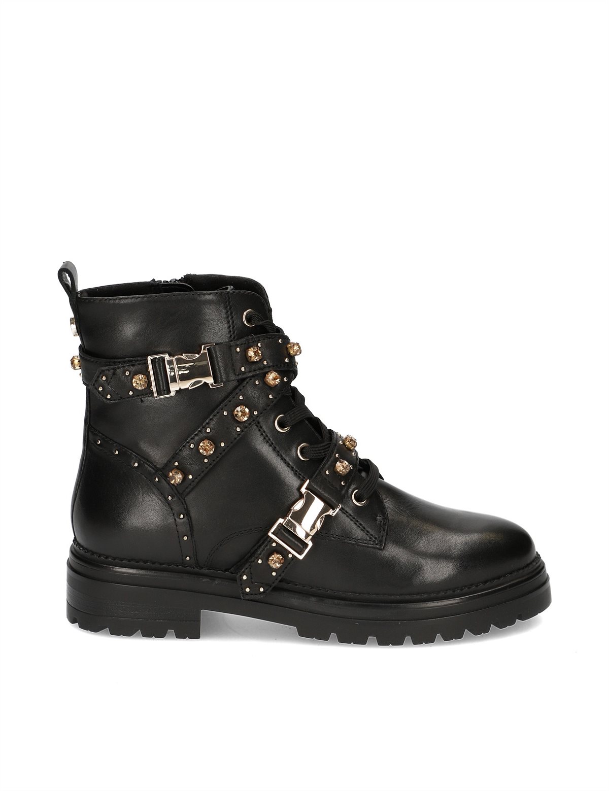 HUMANIC 22 Steve Madden Glattleder-Boot mit Nieten EUR 170 1643507240