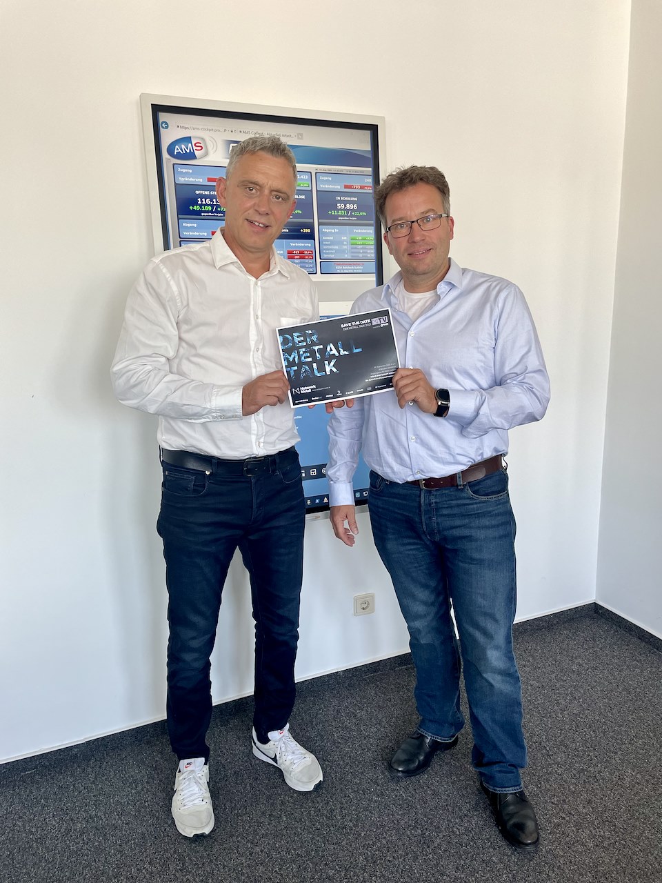 Geschäftsführer des Netzwerk Metall Thomas Weber und Dr. Johannes Kopf AMS Österreich